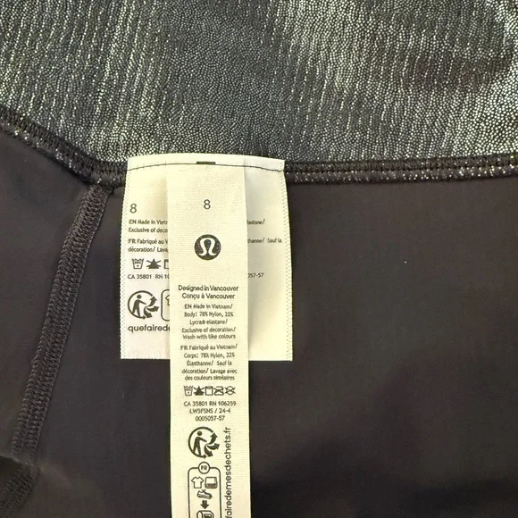 NWT 🖤 Lululemon High Rise Ribbed Align Leggings 25”- Radiate Foil Black Night  8 - Picture 7 of 7